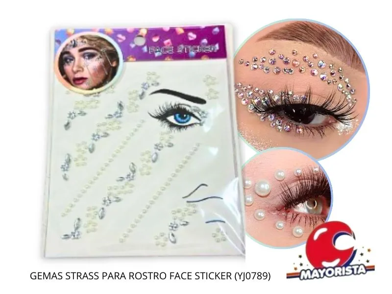 GEMAS STRASS PARA ROSTRO FACE STICKER (YJ0789) YJ IMPORT