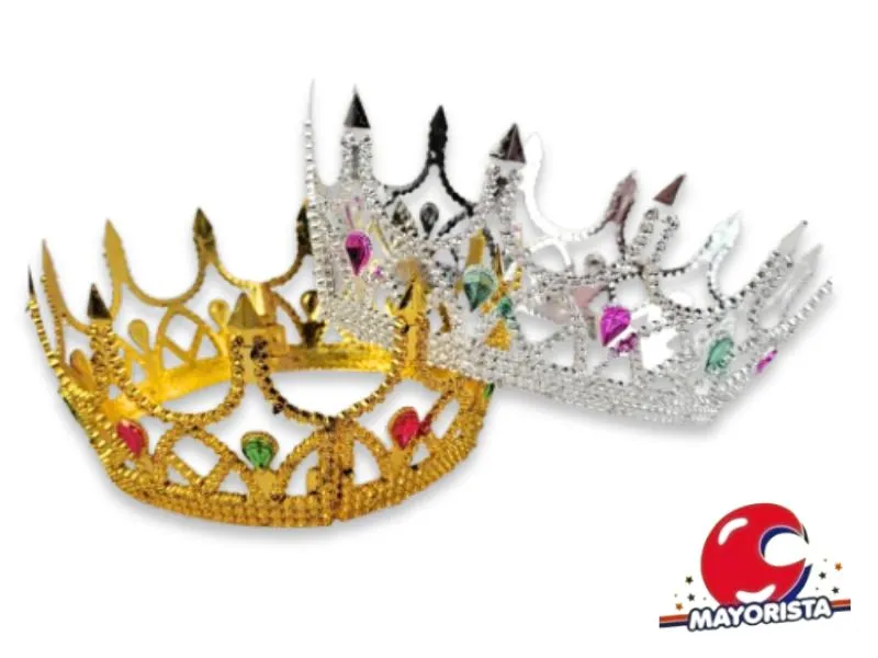 CORONA REINA 2 PZA DORADA Y PLATA (YJ0634) YJ IMPORT