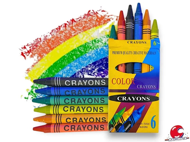 [6942139318837] CRAYONES X 6 CAJA AMARILLA CRAYONS (S-2006A) ATHANDL