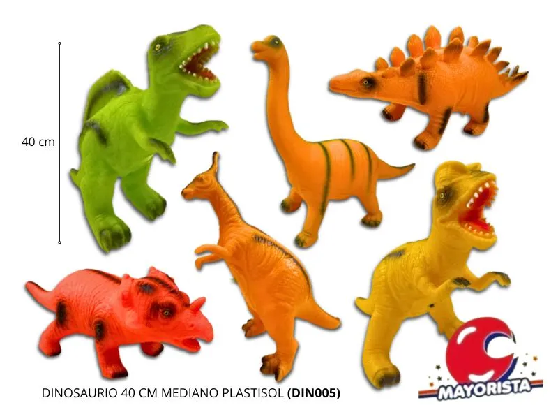 [1916] DINOSAURIO 40 CM MEDIANO PLASTISOL (DIN005) CABADIN