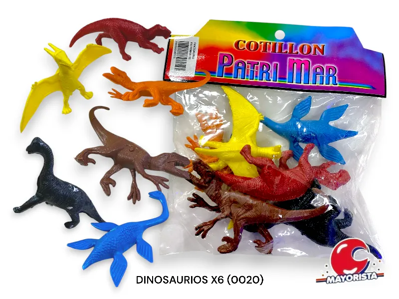 DINOSAURIOS X6 GRANDES 18CM (0041) PATRIMAR