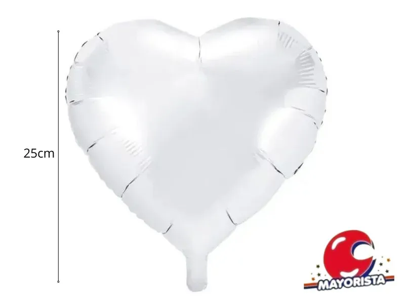 GLOBO MYLAR 10 CORAZON BLANCO (25CM) - ERIK