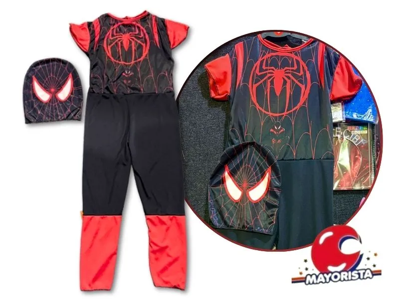 [2136] DISFRAZ SPIDERMAN NEGRO TALLE UNICO (LEON)