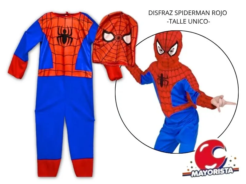 DISFRAZ SPIDERMAN ROJO TALLE UNICO (LEON)
