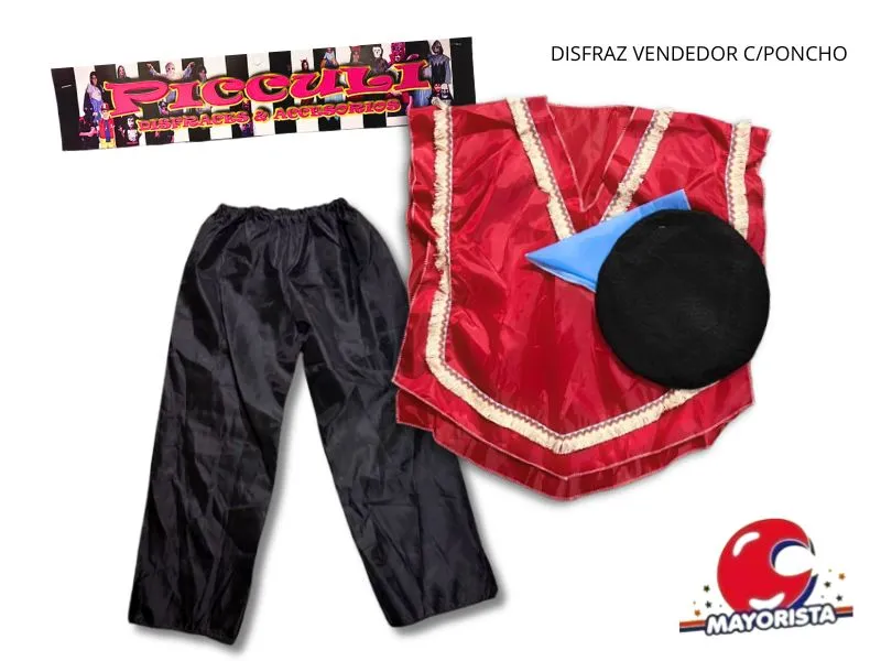 DISFRAZ VENDEDOR C/PONCHO T8/T10 (2177/2178) PICCULI