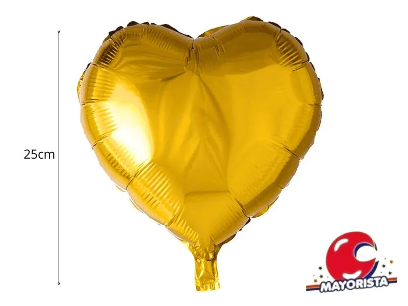 GLOBO MYLAR 10 CORAZON DORADO (25CM) ERIK