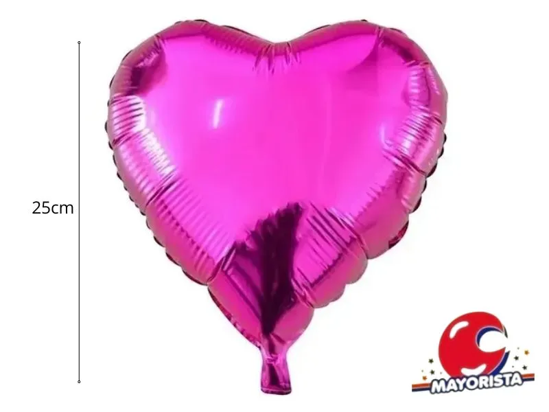 [3283] GLOBO MYLAR 10 CORAZON FUCSIA (25CM) ERIK