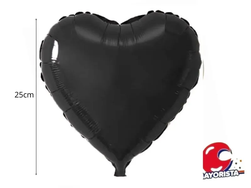 GLOBO MYLAR 10 CORAZON NEGRO (25CM) ERIK