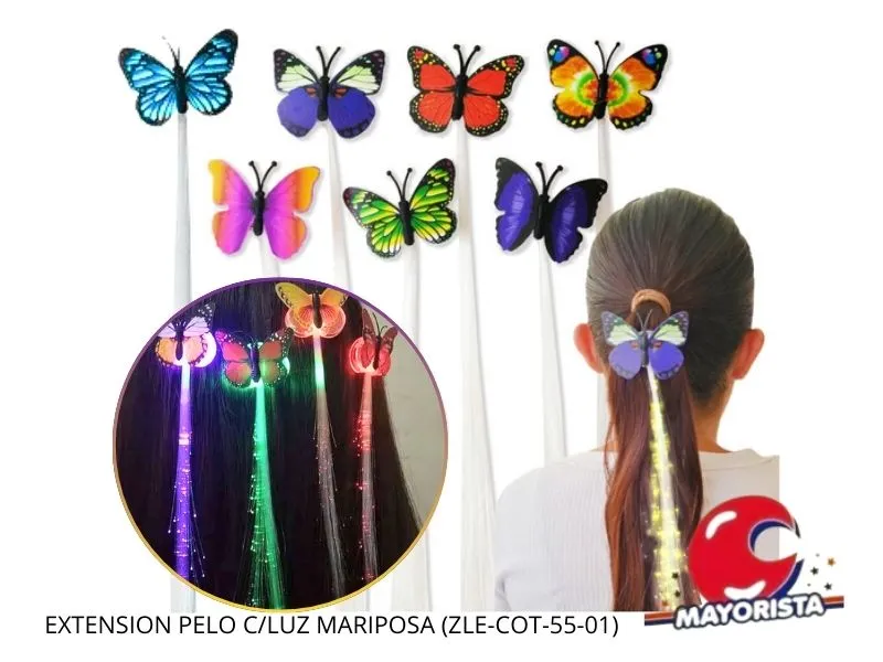 EXTENSION PELO C/LUZ MARIPOSA (ZLE-COT-55-01) ERIK