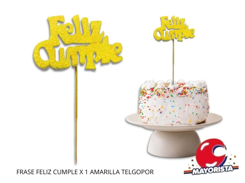 FRASE FELIZ CUMPLE X 1 AMARILLA TELGOPOR - VIVI