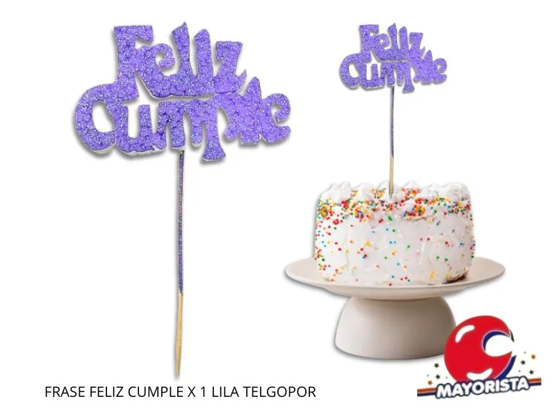 FRASE FELIZ CUMPLE X 1 LILA TELGOPOR - VIVI