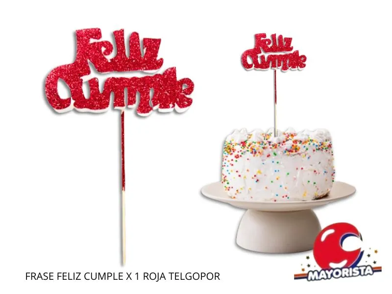 FRASE FELIZ CUMPLE X 1 ROJA TELGOPOR - VIVI