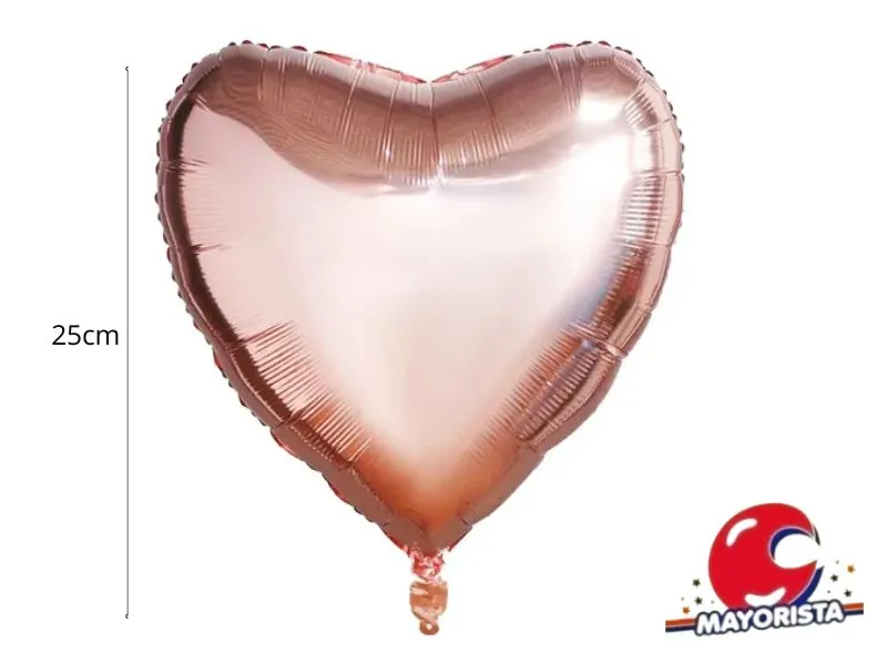 [3271] GLOBO MYLAR 10 CORAZON ROSA GOLD (25CM) ERIK