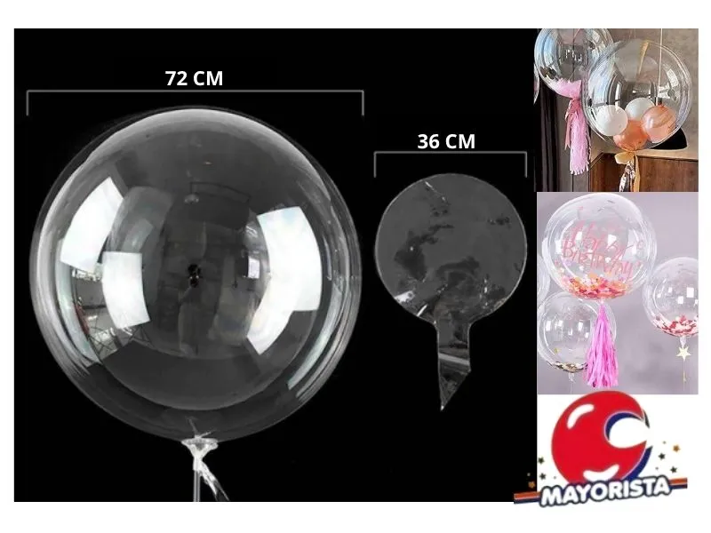 [6900258994820] GLOBO BURBUJA 36" (INFLADOS 90 CM) BOBO BALLOON (Y099-482) CHG