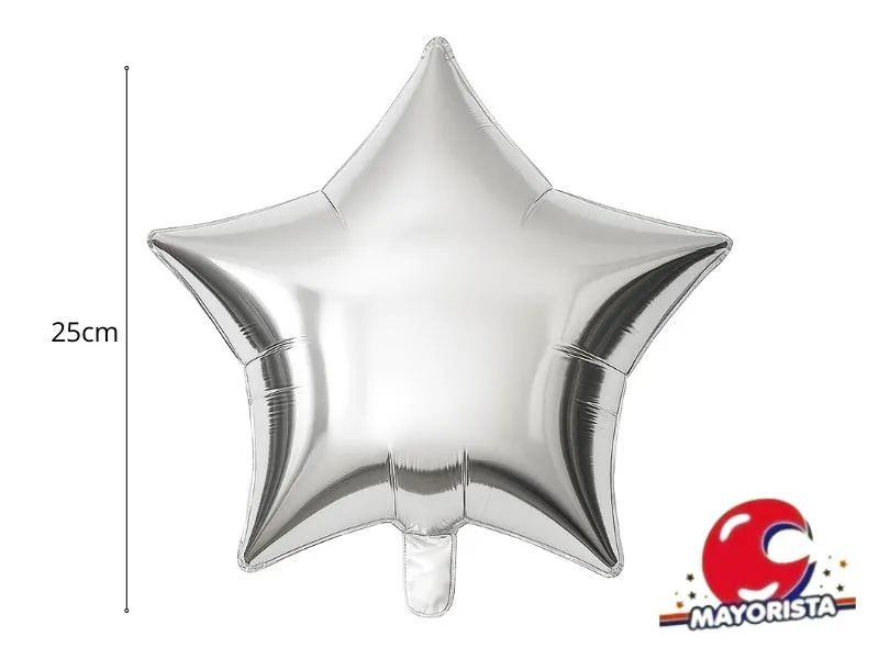 GLOBO MYLAR 10 ESTRELLA PLATA (25CM) ERIK