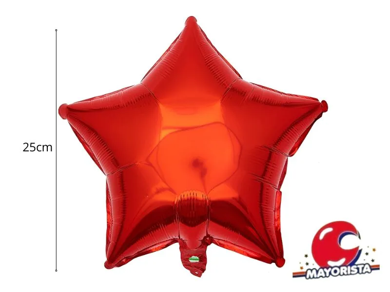 GLOBO MYLAR 10 ESTRELLA ROJA (25CM) ERIK