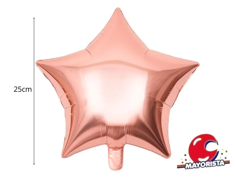 [7730] GLOBO MYLAR 10 ESTRELLA ROSA GOLD (25CM) ERIK