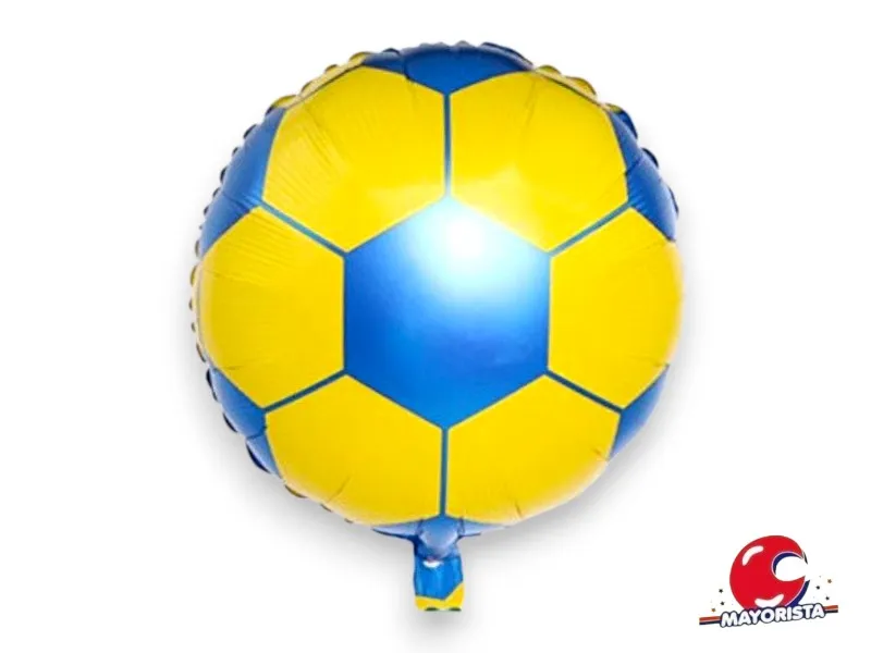 GLOBO MYLAR 10 PELOTA AZUL Y AMARILLA (25CM) LCOST