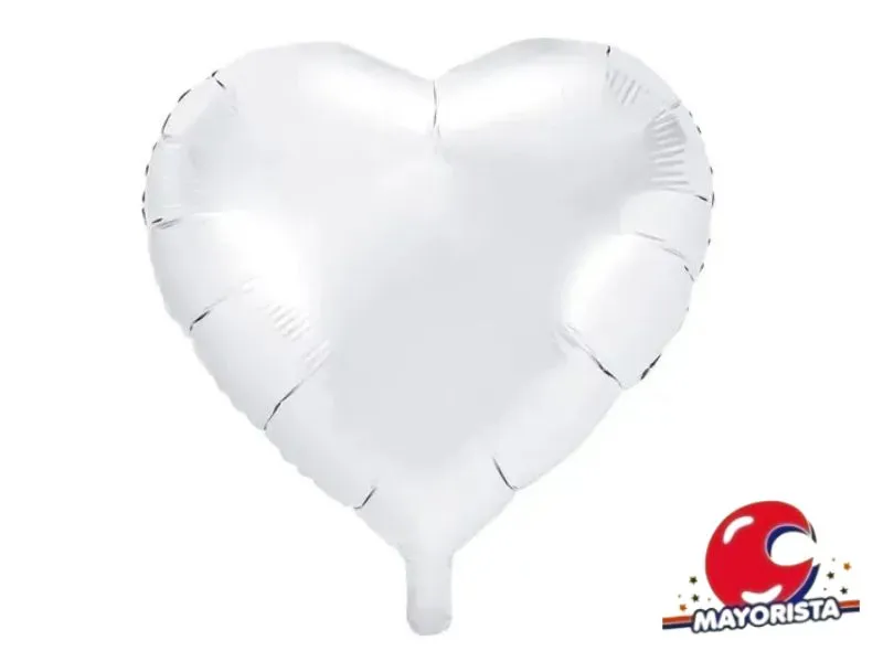 [7629] GLOBO MYLAR 18 CORAZON BLANCO (45CM) ERIK