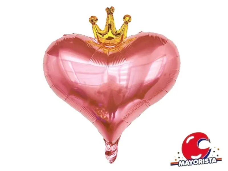 [8551] GLOBO MYLAR 18 CORAZON CORONA ROSA GOLD 45CM (Y1385-1265) CHG