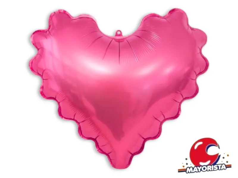 [2969] GLOBO MYLAR 18 CORAZON ONDULADO FUCSIA (Y1385-1265) CHG