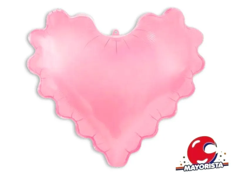 [1505] GLOBO MYLAR 18 CORAZON ONDULADO PASTEL ROSA (Y1385-1265) CHG