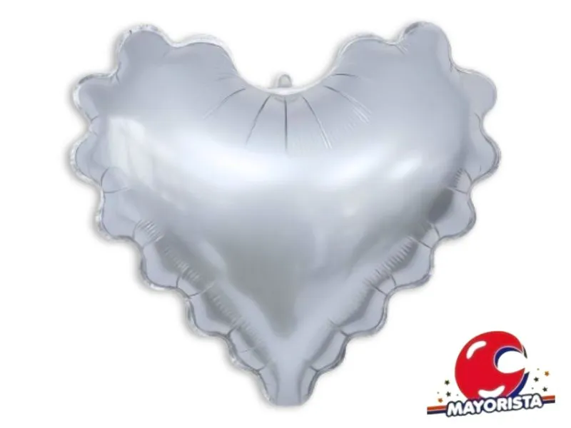 [4289] GLOBO MYLAR 18 CORAZON ONDULADO PLATA (Y1385-1265) CHG