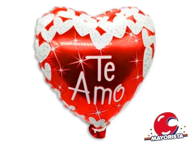 GLOBO MYLAR 18 CORAZON TE AMO ROJO CORAZONES PLATEADO (BBGS-2116) LCOST