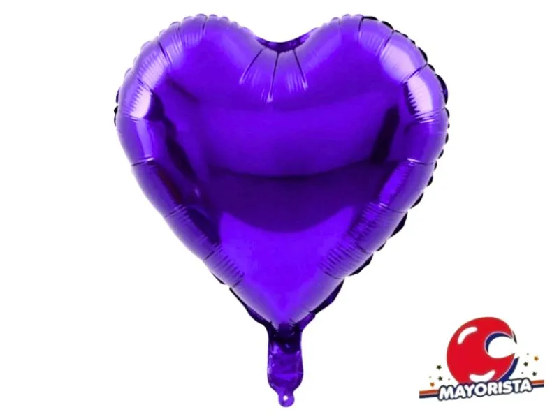 [7612] GLOBO MYLAR 18 CORAZON VIOLETA (45CM) ERIK
