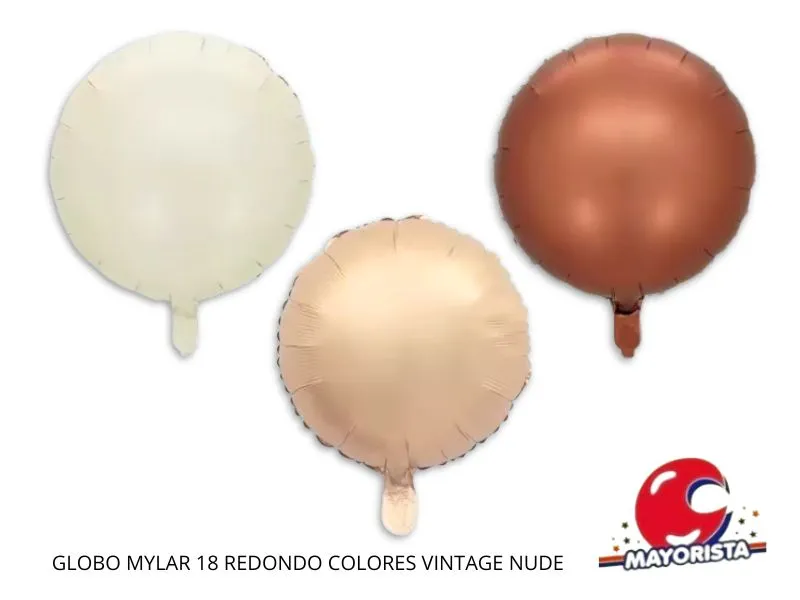 GLOBO MYLAR 18 REDONDO COLORES VINTAGE NUDE (45CM) CHG