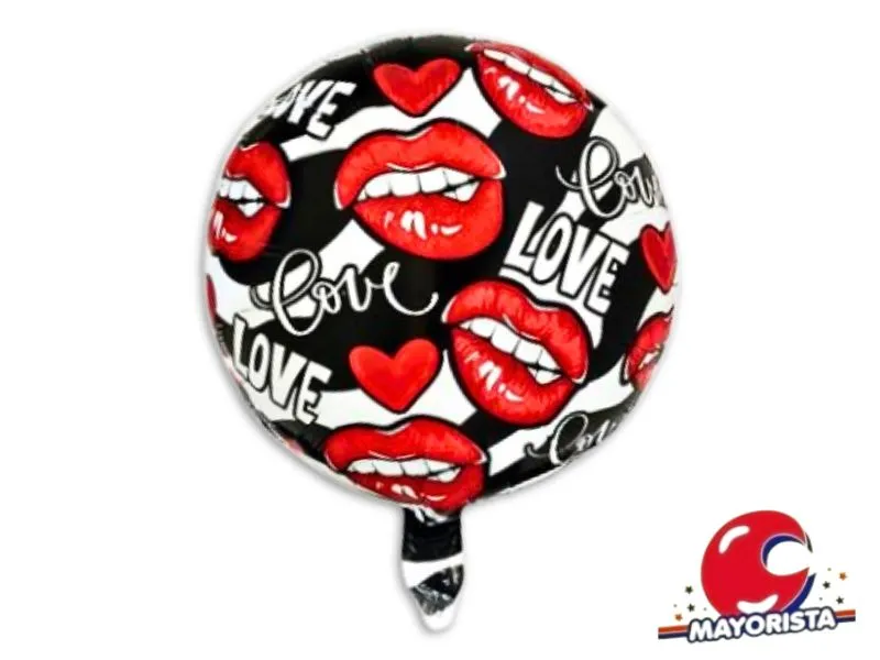 GLOBO MYLAR 18 REDONDO LOVE LABIOS 45CM (Y1385-2056) CHG