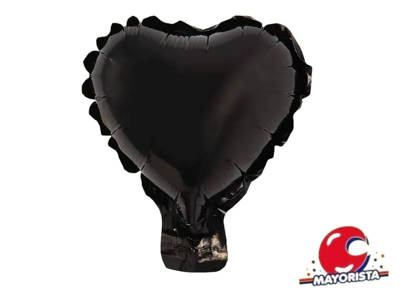 GLOBO MYLAR 5 CORAZON NEGRO (12CM) ERIK