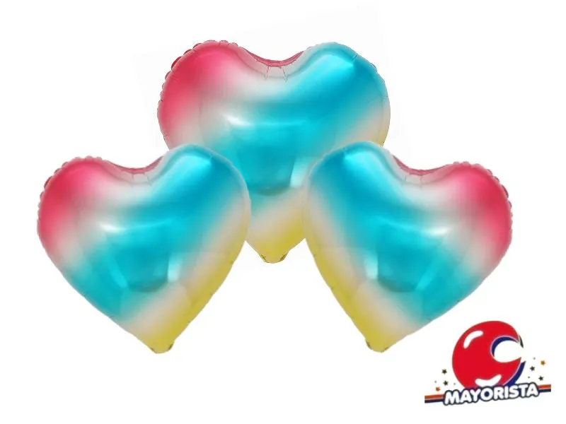 [7771] GLOBO MYLAR 5 CORAZON MULTICOLOR RAINBOW (12CM) ERIK