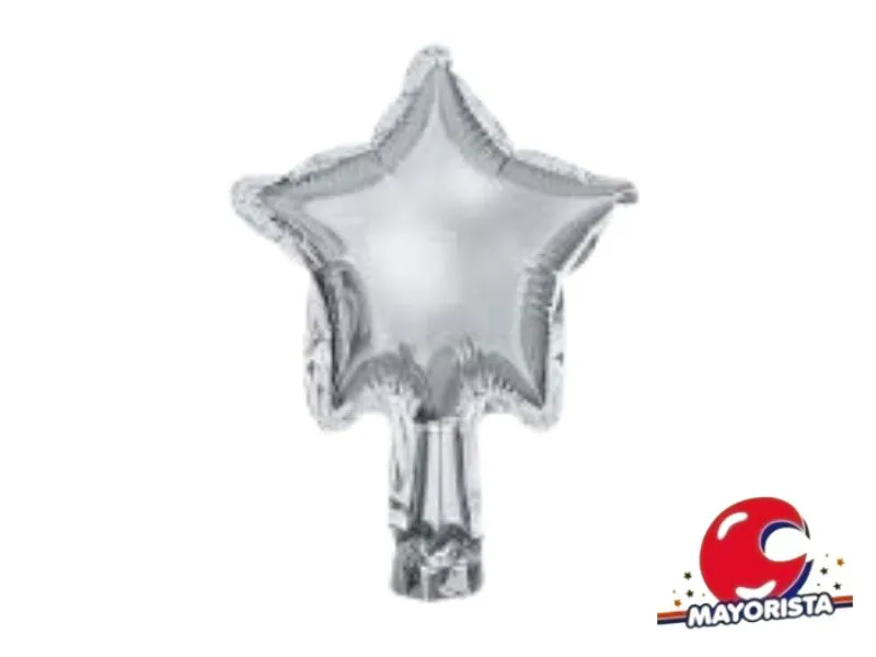 [7651] GLOBO MYLAR 5 ESTRELLA PLATA (12CM) ERIK