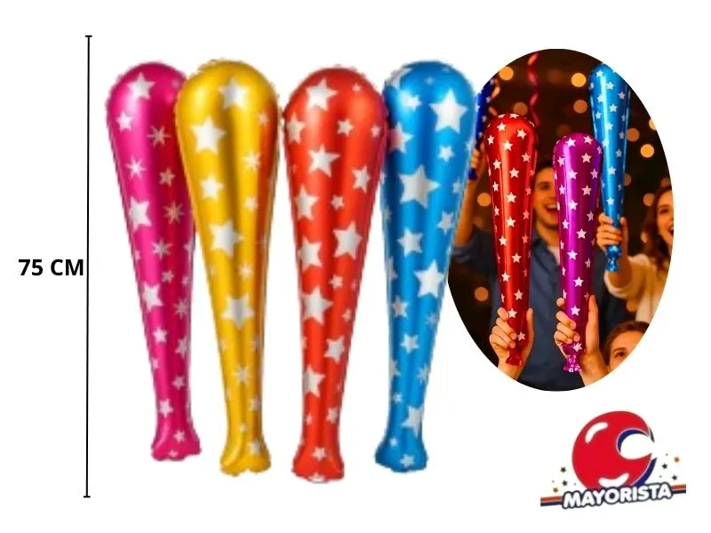 [9839] GLOBO MYLAR BATE/GARROTE 75CM C/SONAJERO VS COLORES - ARDITEX