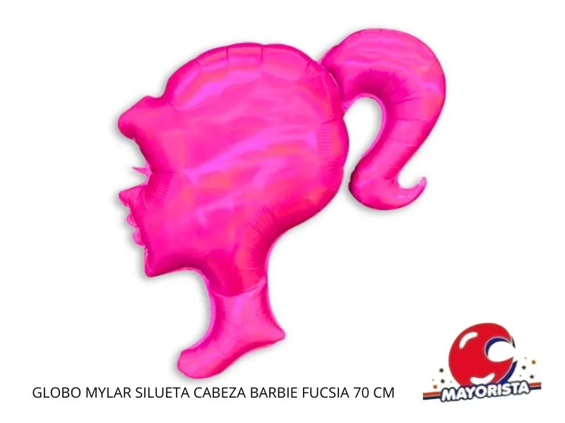 [2665] GLOBO MYLAR CABEZA BARBIE FUCSIA 70 CM - CHG