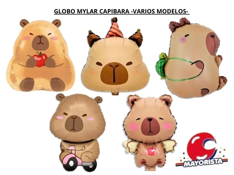 [9127] GLOBO MYLAR CAPIBARA VS MODELOS 60 CM (B1688/B1670/B1680) CHG