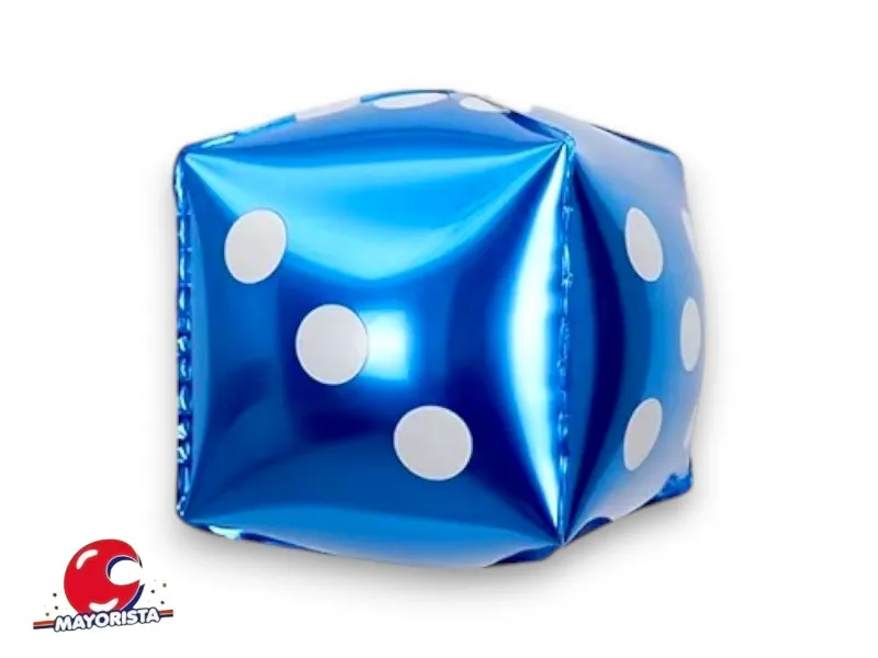 [2453] GLOBO MYLAR DADO AZUL 18CM - CHG