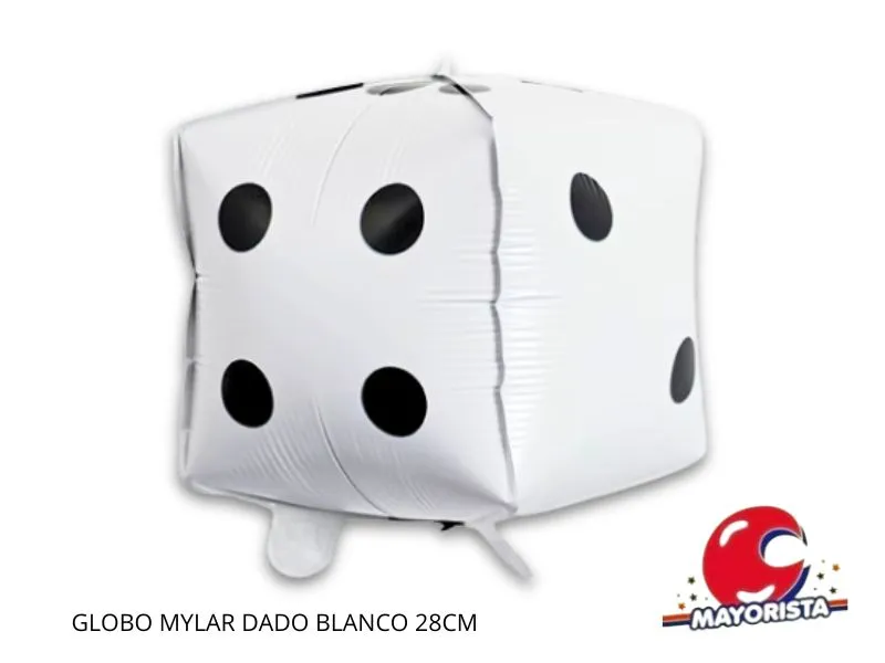 [2724] GLOBO MYLAR DADO BLANCO 28CM - CHG