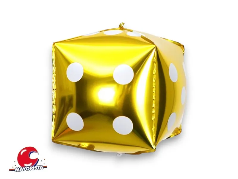 [9617] GLOBO MYLAR DADO DORADO 18CM - CHG