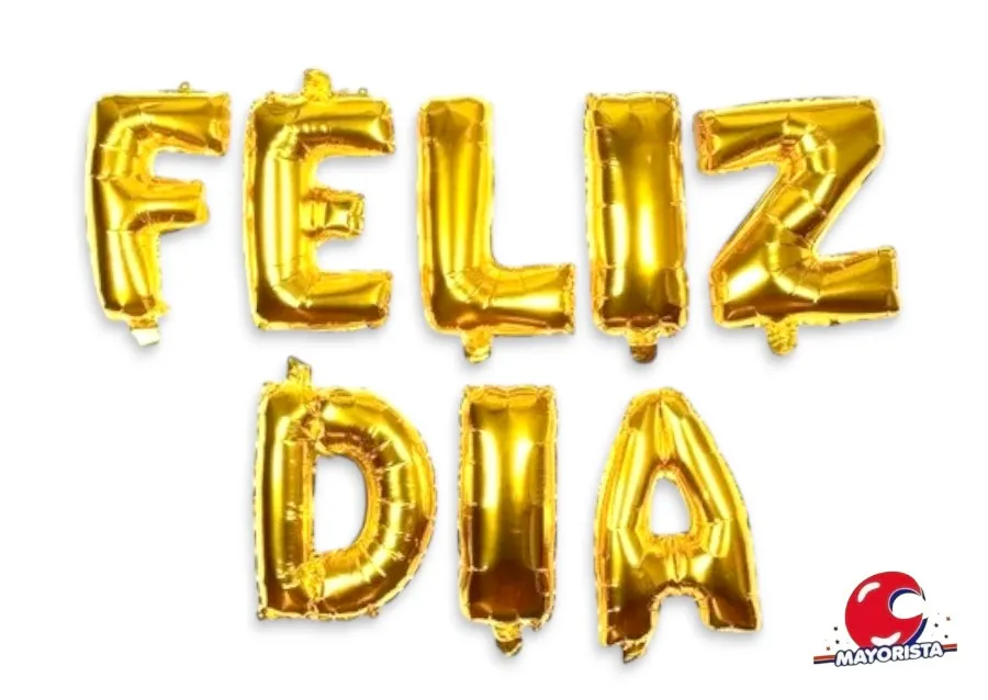 [3244] GLOBO MYLAR FRASE FELIZ DIA DORADA (ERIK)