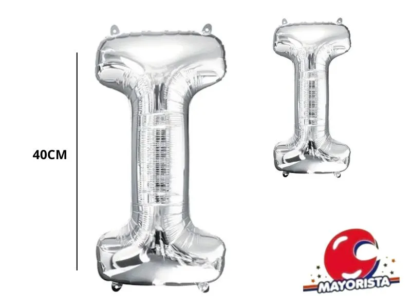 GLOBO MYLAR LETRA I PLATA 40 CM - CADENACI