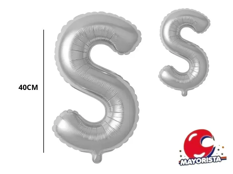 [1877] GLOBO MYLAR LETRA S PLATA 40 CM - CADENACI