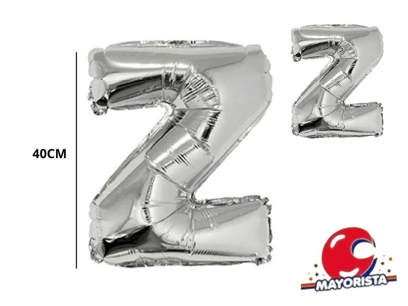 [1898] GLOBO MYLAR LETRA Z PLATA 40 CM - CADENACI