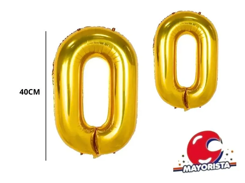GLOBO MYLAR N 0 DORADO 16 (40CM) CADENACI
