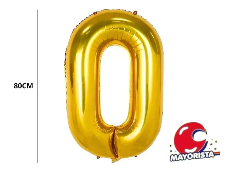 [4007] GLOBO MYLAR N 0 DORADO 32 (80CM) CADENACI