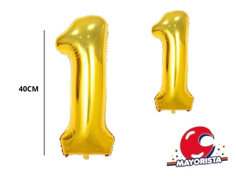 GLOBO MYLAR N 1 DORADO 16 (40CM) CADENACI