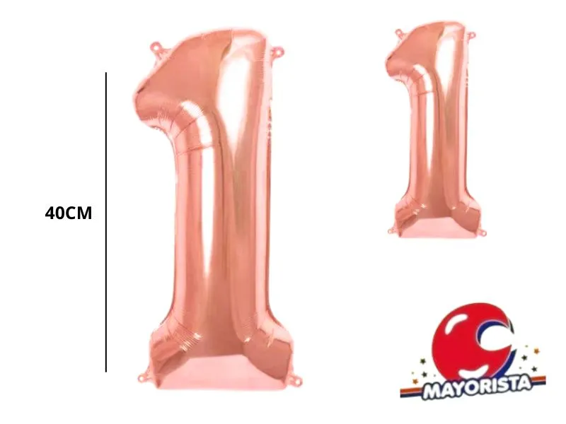 [0202089951123] GLOBO MYLAR N 1 ROSE GOLD 16 (40CM) CADENACI