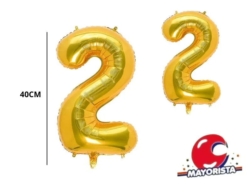GLOBO MYLAR N 2 DORADO 16 (40CM) CADENACI
