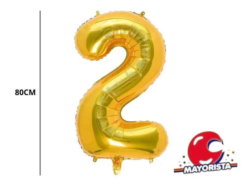 GLOBO MYLAR N 2 DORADO 32 (80CM) CADENACI